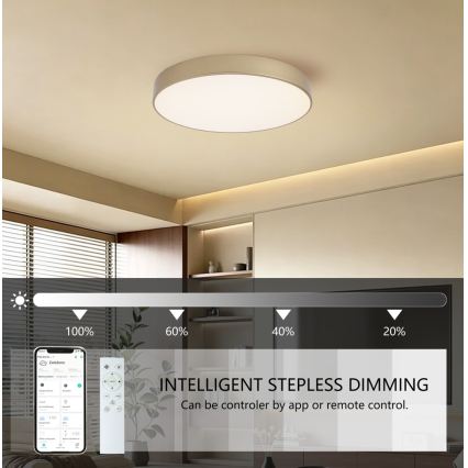 Brilagi - Dimmelhető LED mennyezeti lámpatest POOL SMART LED/60W/230V 3000-6000K Ø 50 cm Wi‑Fi Tuya arany + távirányító