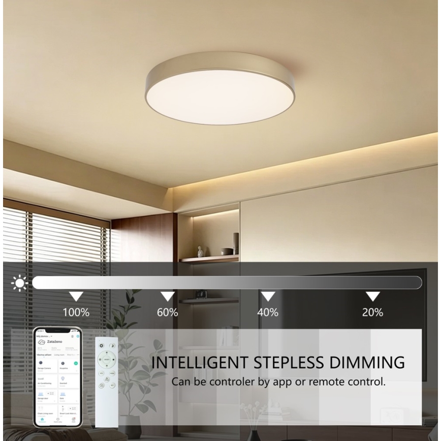 Brilagi - Dimmelhető LED mennyezeti lámpatest POOL SMART LED/60W/230V 3000-6000K Ø 50 cm Wi‑Fi Tuya arany + távirányító