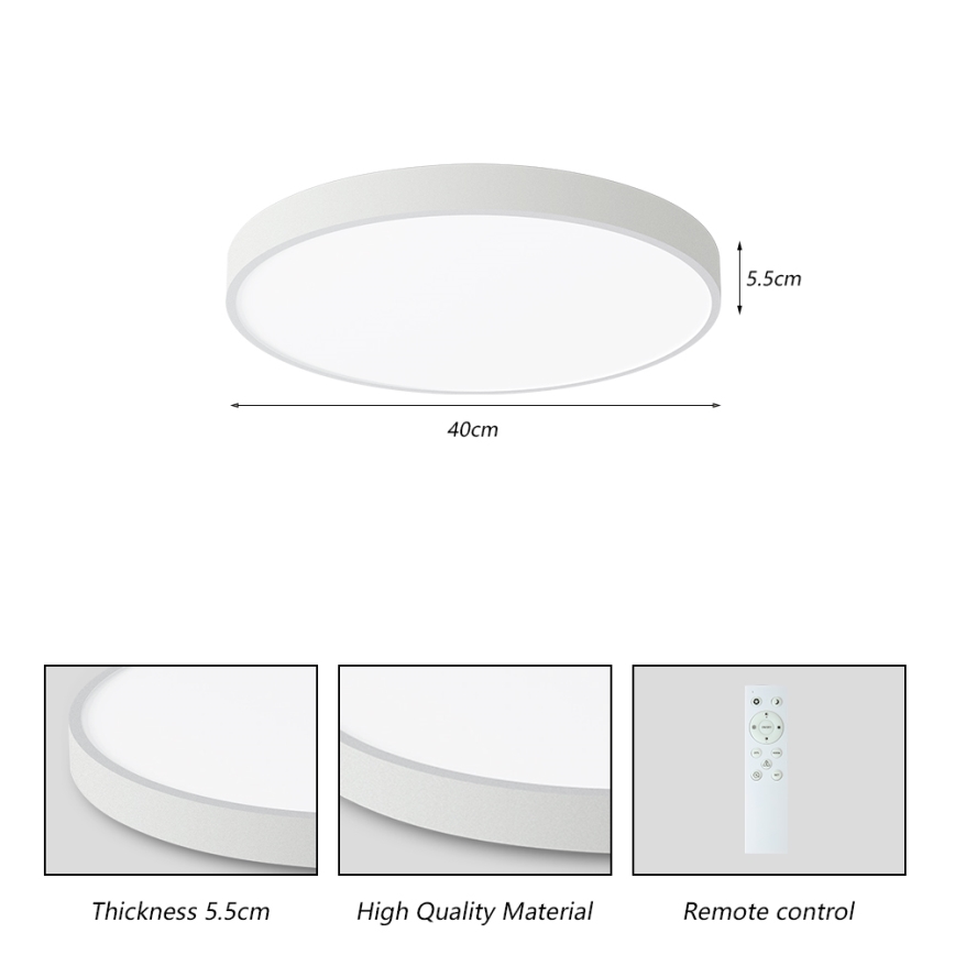Brilagi - POOL SMART LED dimmelhető mennyezeti lámpa LED/48W/230V, 40 cm, 3000-6000K, Wi-Fi Tuya + távirányító, fehér