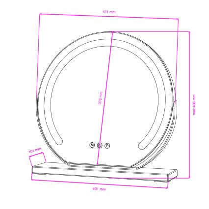 BRILAGI - dimmelhető LED sminktükör CALIFORNIA LED/14W/230V 3000/4000/6500K 44x40 cm fehér