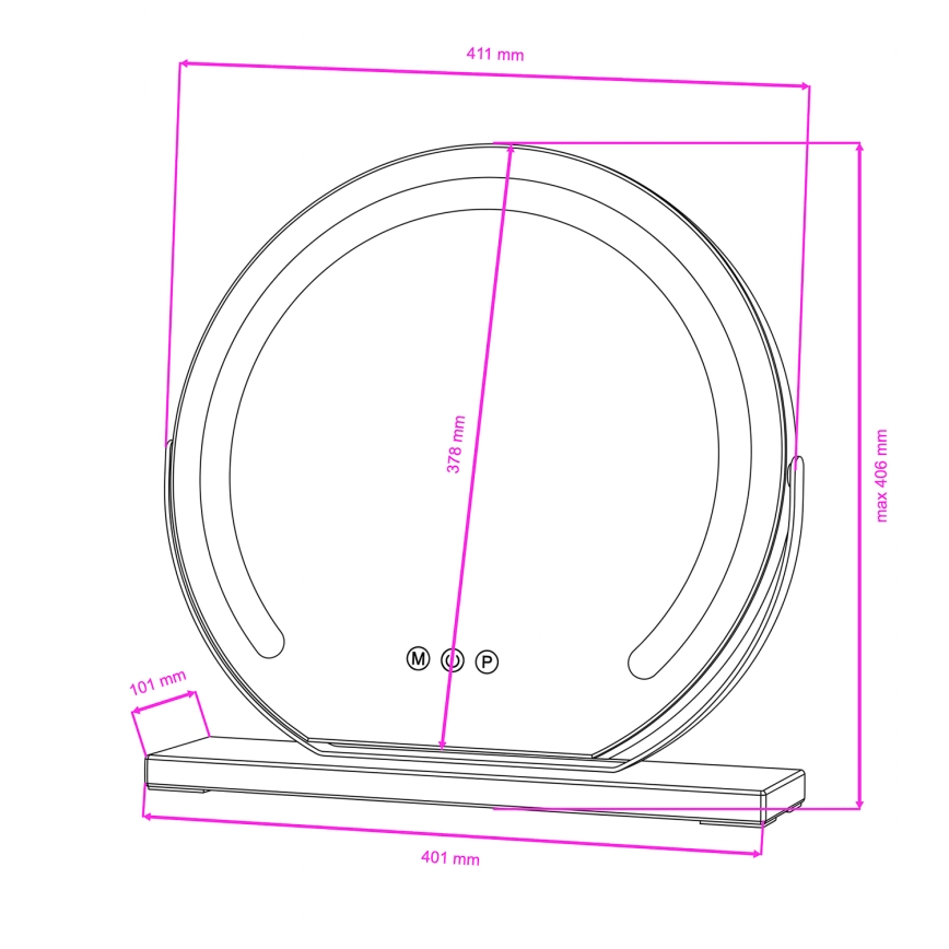 BRILAGI - dimmelhető LED sminktükör CALIFORNIA LED/14W/230V 3000/4000/6500K 44x40 cm fehér