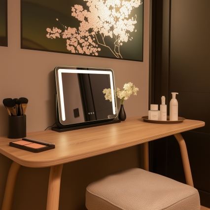 BRILAGI - LED fényerőszabályozható sminktükör CALIFORNIA LED/22W/230V 3000/4000/6500K 58x43 cm fekete