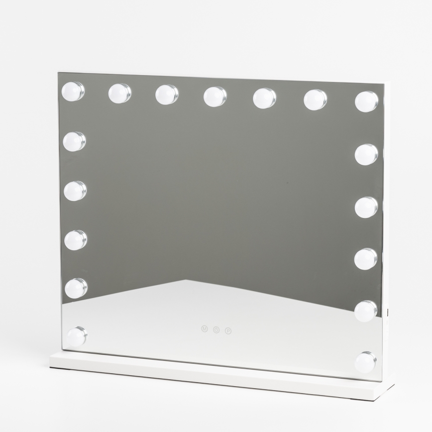 BRILAGI - LED fényerőszabályzós sminktükör HOLLYWOOD LED/15W/230V CCT + 2x USB 60x50 cm fehér