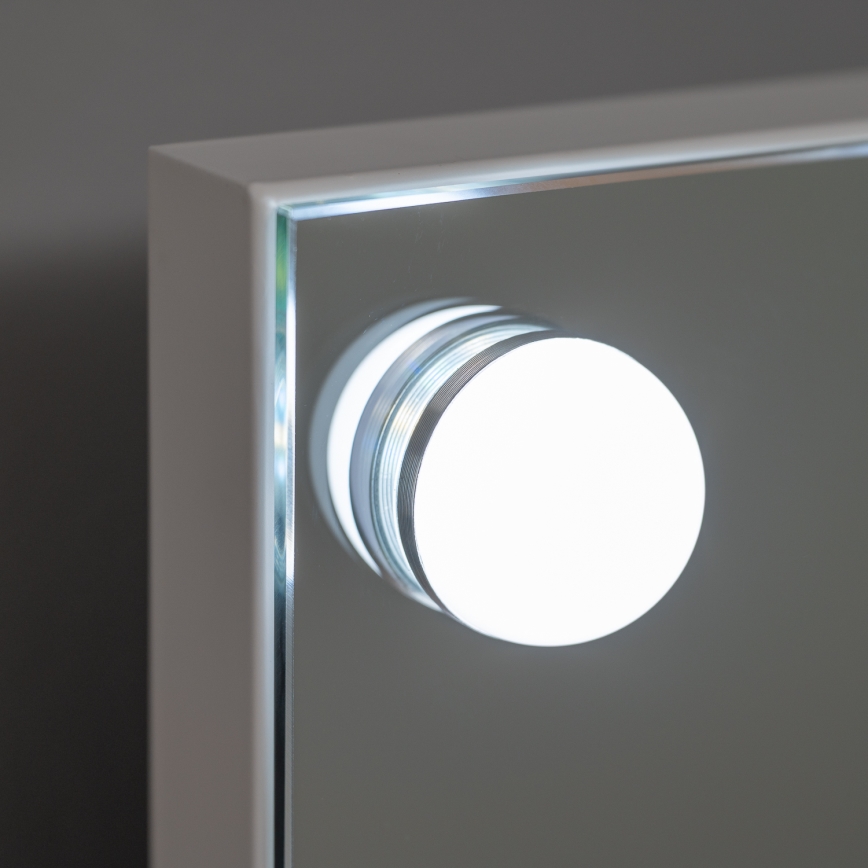 BRILAGI - LED fényerőszabályzós sminktükör HOLLYWOOD LED/15W/230V CCT + 2x USB 60x50 cm fehér