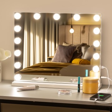 BRILAGI - LED Dimmelhető sminktükör HOLLYWOOD LED/15W/230V CCT + USB fehér
