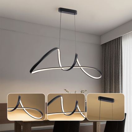 Brilagi - LED fényerőszabályozható kábeles függőlámpa TWISTER LED/60W/230V 3000-6000K fekete + távirányító