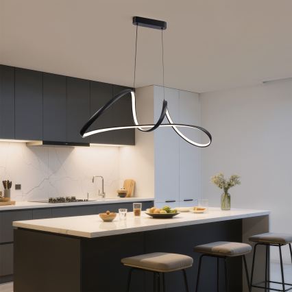 Brilagi - LED fényerőszabályozható kábeles függőlámpa TWISTER LED/60W/230V 3000-6000K fekete + távirányító
