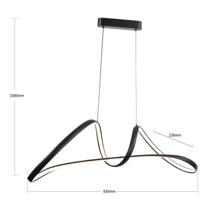 Brilagi - LED fényerőszabályozható kábeles függőlámpa TWISTER LED/60W/230V 3000-6000K fekete + távirányító