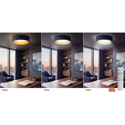 Brilagi - Dimmelhető mennyezeti lámpa VELVET SMARTIX LED/36 W/230 V 3000–6000 K átm. 55 cm kék/arany Wi‑Fi Tuya Beacon + távirányító