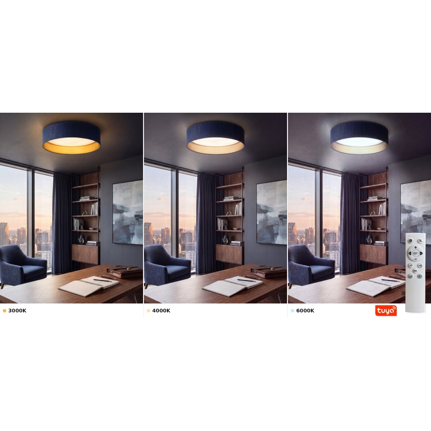 Brilagi - Dimmelhető mennyezeti lámpa VELVET SMARTIX LED/36 W/230 V 3000–6000 K átm. 55 cm kék/arany Wi‑Fi Tuya Beacon + távirányító