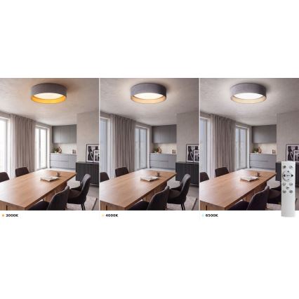 Brilagi - VELVET SMART VARI LED dimmelhető mennyezeti lámpatest LED/24W/230V 3000-6500K átm. 45 cm szürke/arany + távirányító