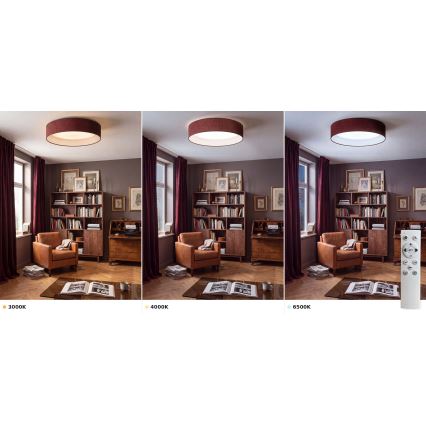 Brilagi - LED fényerőszabályozható mennyezeti lámpa VELVET SMART VARI LED/24W/230V 3000-6500K átm. 45 cm bordó + távirányító