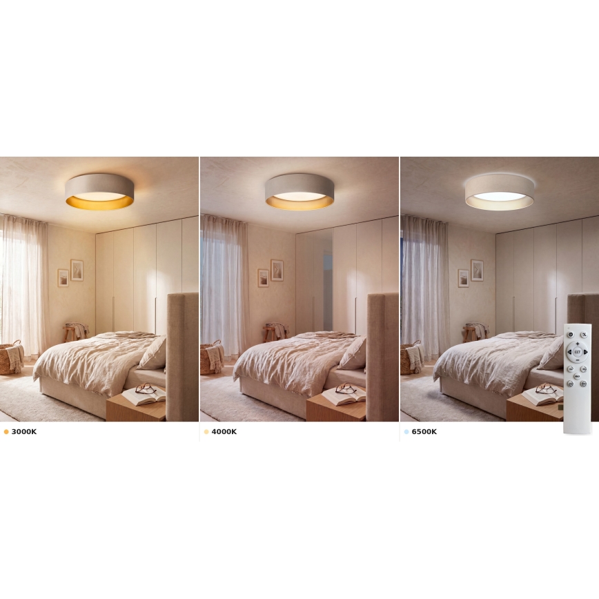 Brilagi - LED dimmelhető mennyezeti lámpatest VELVET SMART VARI 36W/230V 3000-6500K Ø 55 cm krémszínű/arany + távirányító