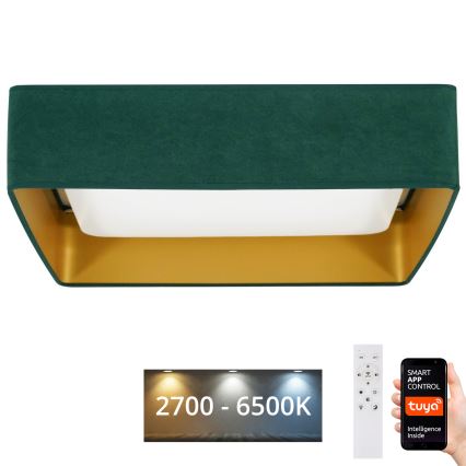 Brilagi - LED fényerőszabályozható mennyezeti lámpatest VELVET SQUARE SMART LED/36W/230V 60x60 cm 2700-6500K Wi-Fi Tuya + távirányító zöld