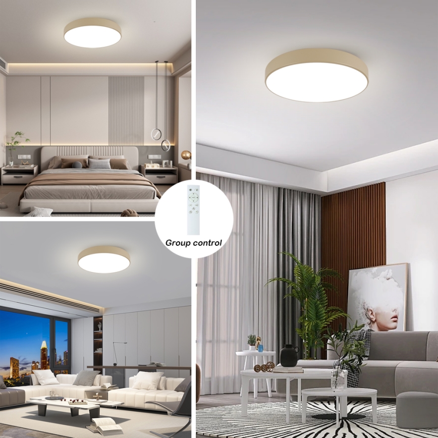 Brilagi - LED dimmelhető mennyezeti lámpa POOL SMART LED/100W/230V 3000-6000K 80 cm bézs Wi-Fi Tuya + távirányító