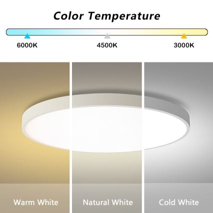 Brilagi - dimmelhető LED mennyezeti lámpa POOL SMART LED/100W/230V 3000–6000K, átm. 80 cm, Tuya Wi‑Fi, fehér, távirányítóval