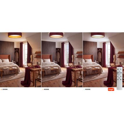Brilagi - LED dimmelhető mennyezeti lámpa VELVET SMARTIX STARS LED/24W/230V 3000–6000K Ø 45 cm bordó/arany Wi-Fi Tuya Beacon + távirányító
