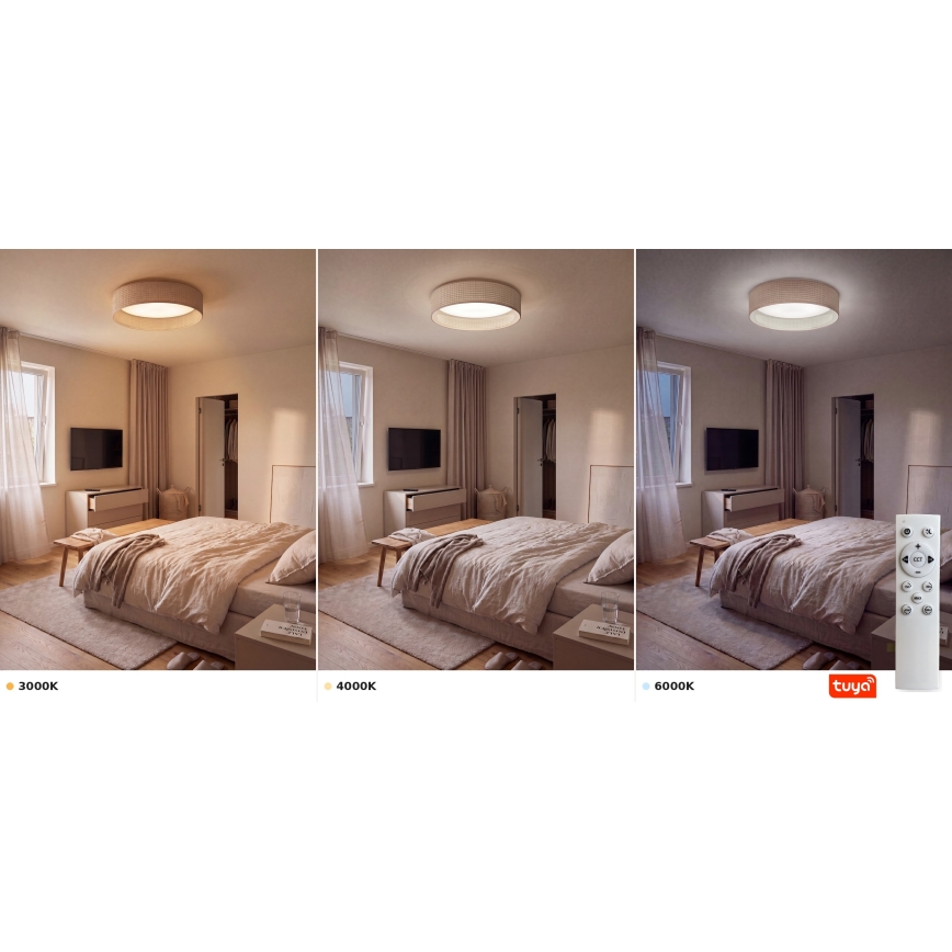 Brilagi - LED dimmelhető mennyezeti lámpatest VELVET SMARTIX STARS LED/36W/230V 3000-6000K átm. 55 cm bézs Wi-Fi Tuya Beacon + távvezérlő