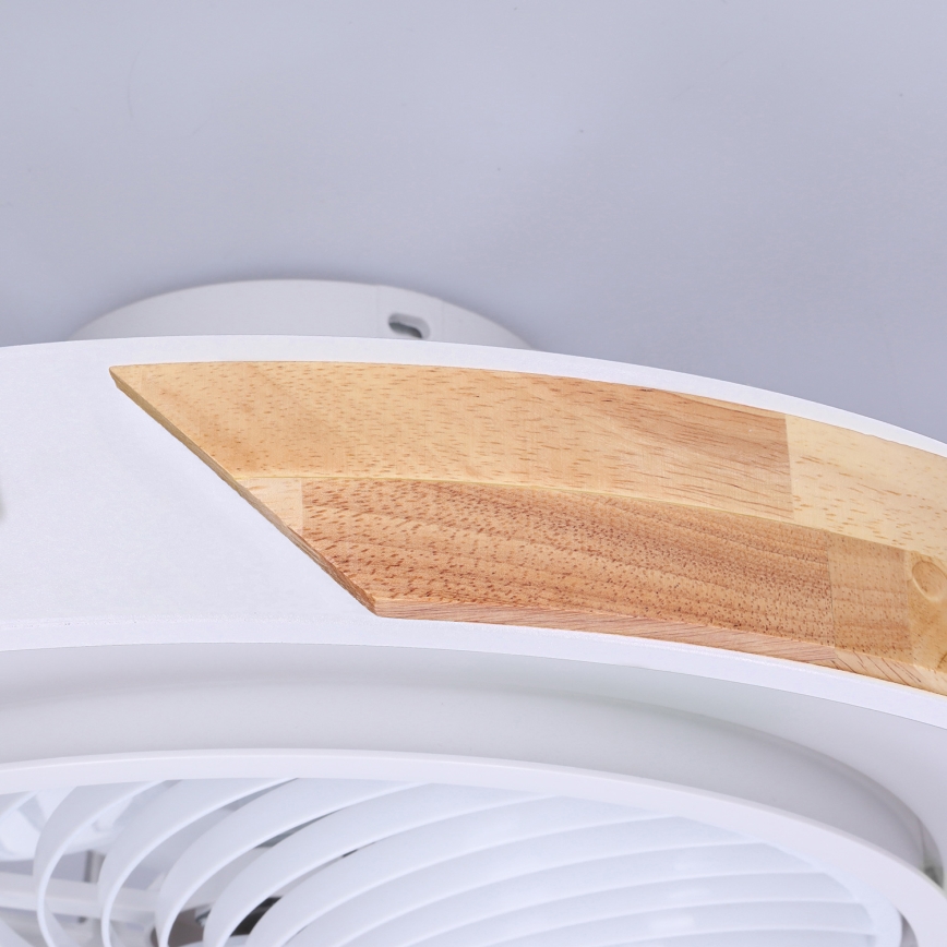 Brilagi - LED dimmelhető mennyezeti lámpa ventilátorral LED/30W/230V 3000-6500K átm. 50 cm fehér/tölgy + távirányító