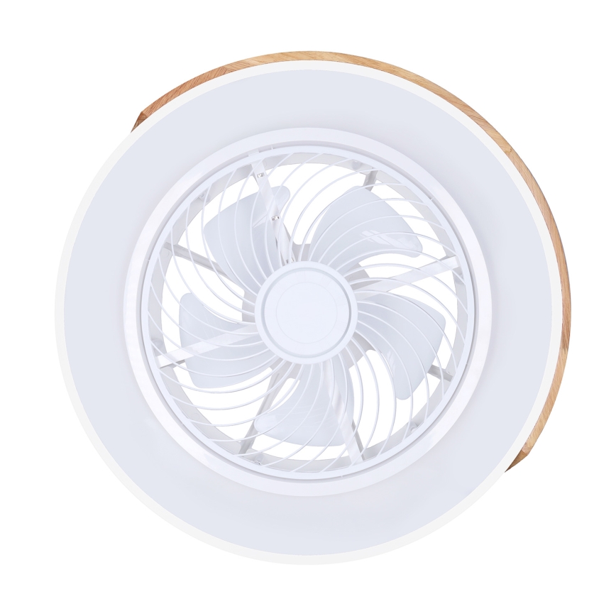 Brilagi - LED dimmelhető mennyezeti lámpa ventilátorral LED/30W/230V 3000-6500K átm. 50 cm fehér/tölgy + távirányító
