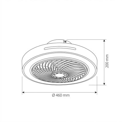 Brilagi - LED dimmelhető mennyezeti lámpa ventilátorral LED/38W/230V 3000-6500K átm. 46 cm fehér + távirányító