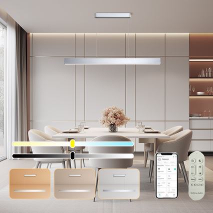 Brilagi - LED Dimmerelhető csillár kábel SLEEKLINE SMART LED/40W/230V 3000-6000K Wi-Fi Tuya ezüst + távirányító