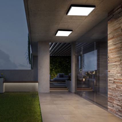 Brilagi - LED Dimmerelhető mennyezeti lámpa FRAME SMART LED/50W/230V 60x60 cm 3000-6000K IP44 fekete + Távvezérlő