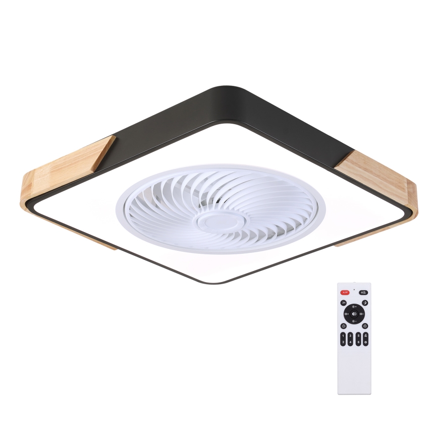 Brilagi - LED dimmelhető mennyezeti lámpa ventilátorral LED/30W/230V 3000-6500K fekete/dub + távirányító