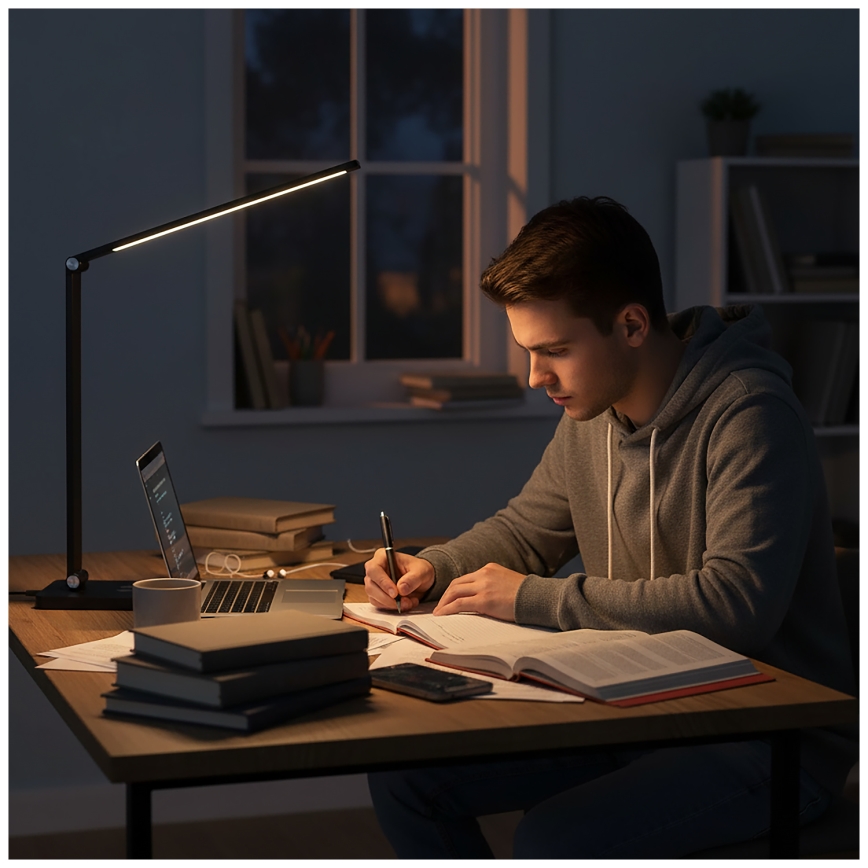 Brilagi - LED-dimmelhető érintésvezérelt asztali lámpa QI MODO CHARGE LED/7W/5V 3000/4000/6000K fekete