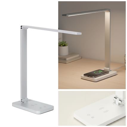 Brilagi - LED dimmelhető érintéses asztali lámpa vezeték nélküli QI töltéssel MODO CHARGE LED/7W/5V 3000/4000/6000K fehér