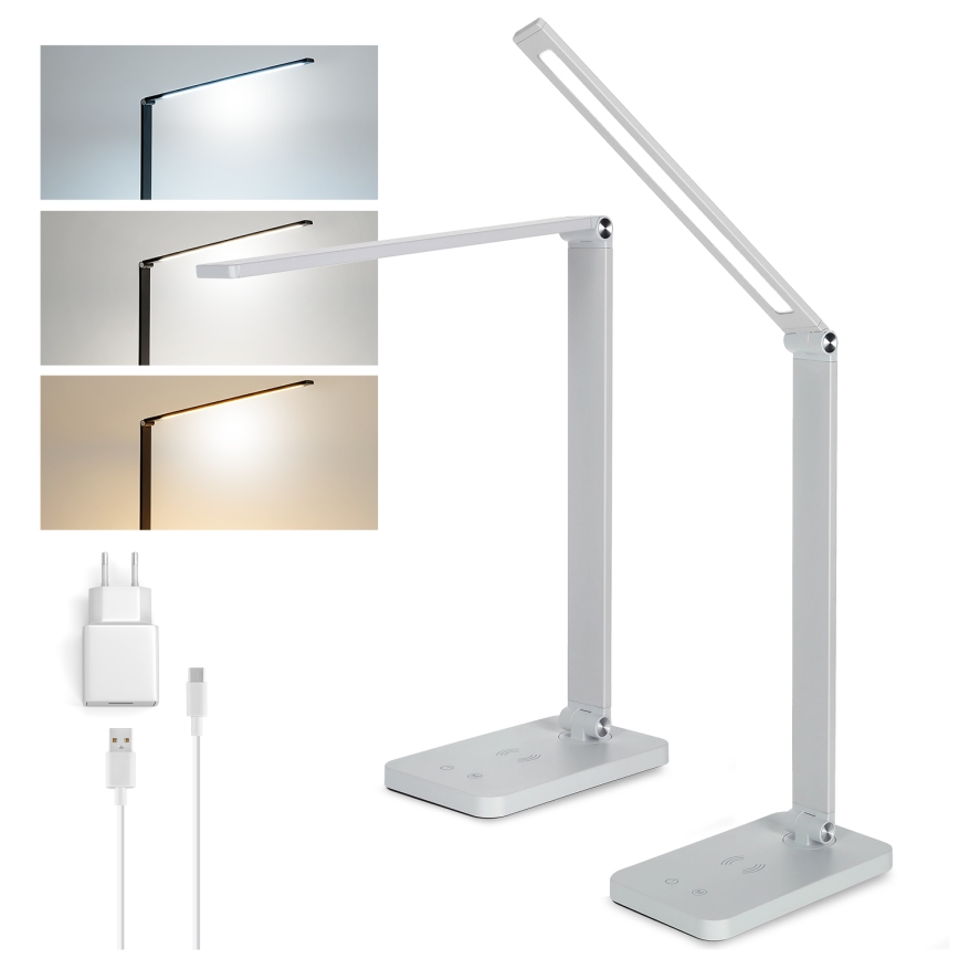 Brilagi - LED dimmelhető érintéses asztali lámpa vezeték nélküli QI töltéssel MODO CHARGE LED/7W/5V 3000/4000/6000K fehér