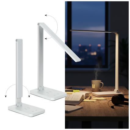 Brilagi - LED dimmelhető érintéses asztali lámpa vezeték nélküli QI töltéssel MODO CHARGE LED/7W/5V 3000/4000/6000K fehér