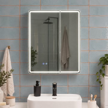 BRILAGI - LED-es fürdőszobai tükörszekrény világítással NOTO DOUBLE 60x70 cm