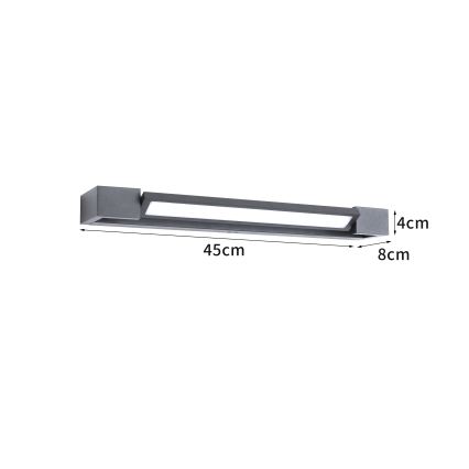 Brilagi - AQUA LINE LED fürdőszobai tükörvilágítás, 12W/230V, 45 cm, IP44, antracit, CRI 90