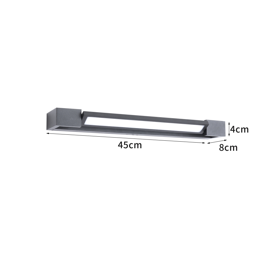 Brilagi - AQUA LINE LED fürdőszobai tükörvilágítás, 12W/230V, 45 cm, IP44, antracit, CRI 90