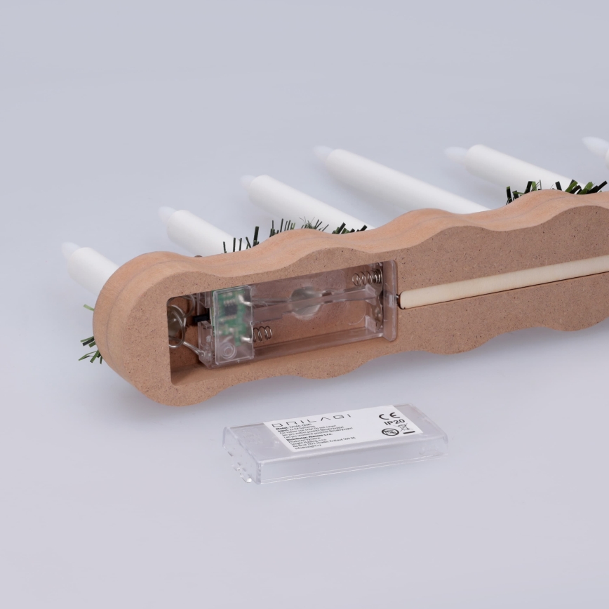 BRILAGI - LED-es karácsonyi gyertyatartó 7xLED/2xAA bézs/fehér
