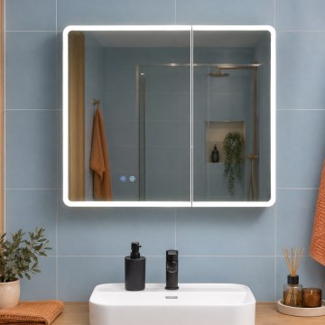 BRILAGI - LED-es tükörszekrény háttérvilágítással NOTO DOUBLE 78x65 cm