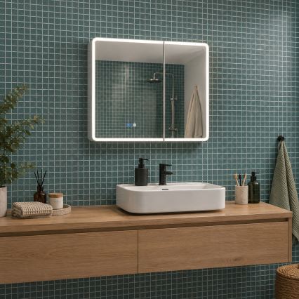BRILAGI - LED-es tükörszekrény háttérvilágítással NOTO DOUBLE 78x65 cm