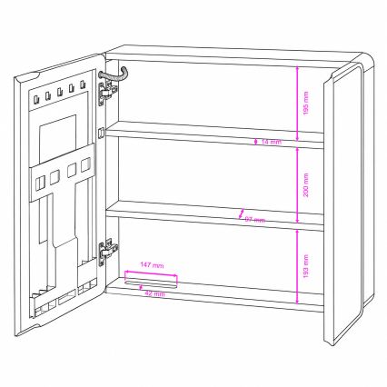 BRILAGI - LED-es tükörszekrény háttérvilágítással NOTO DOUBLE 78x65 cm