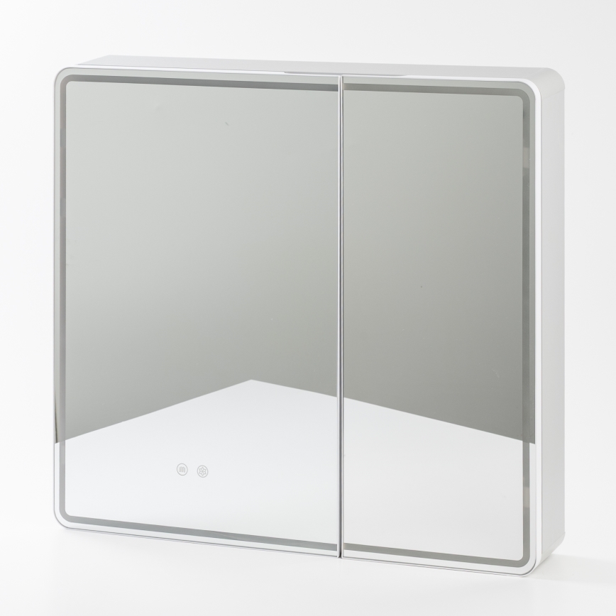 BRILAGI - LED-es tükrös fürdőszobai szekrény beépített világítással NOTO DOUBLE 77x70 cm