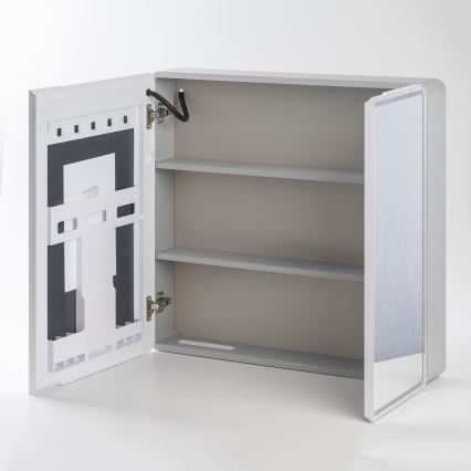 BRILAGI - LED-es tükrös fürdőszobai szekrény beépített világítással NOTO DOUBLE 77x70 cm
