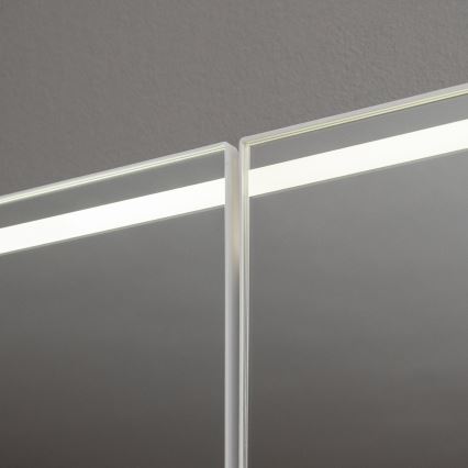 BRILAGI - LED-es tükrös fürdőszobai szekrény beépített világítással NOTO DOUBLE 77x70 cm