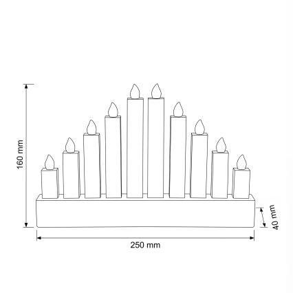 BRILAGI - LED fából készült karácsonyi gyertyatartó 10xLED/2xAA
