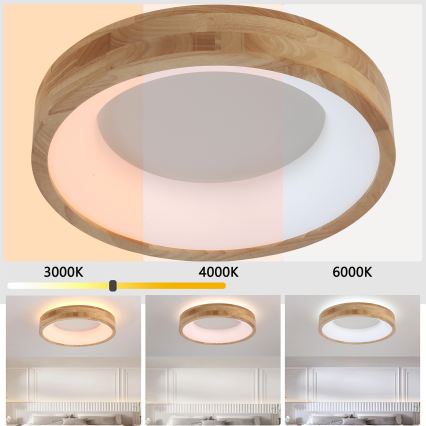 Brilagi - LED mennyezeti lámpa FALCON WOOD LED/30W/230V 3000/4000/6000K átm. 45 cm, fa kivitel
