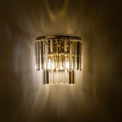 Brilagi - LED Fali kristály lámpa MOZART 2xE14/40W/230V arany