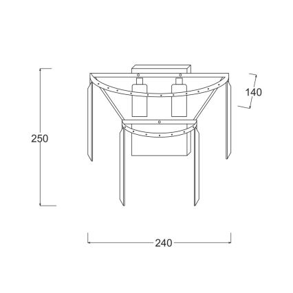 Brilagi - LED Fali kristály lámpa MOZART 2xE14/40W/230V arany