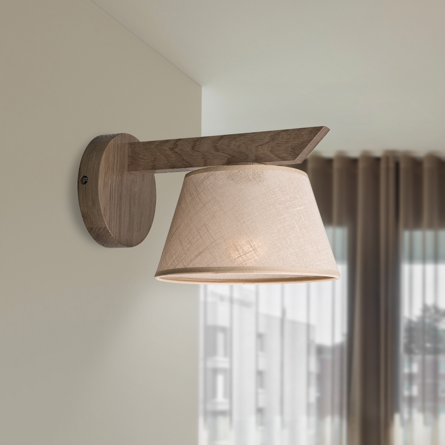 Brilagi - LED Fali lámpa ANTHONY 1xE14/40W/230V tölgy dió/bézs