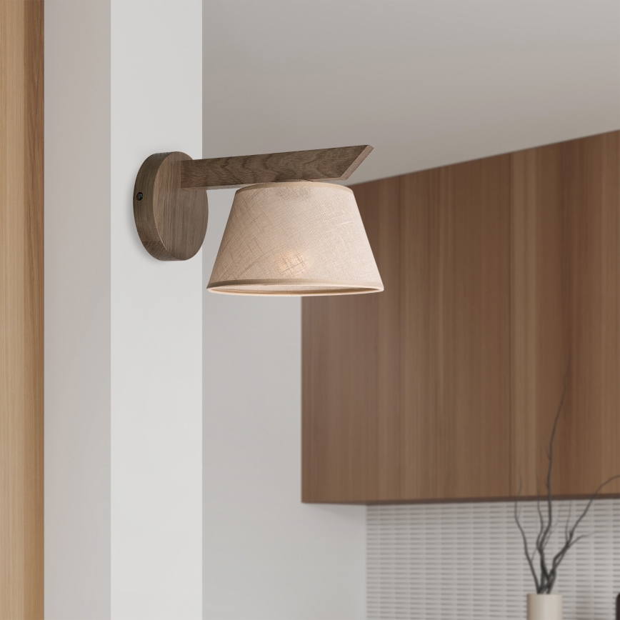 Brilagi - LED Fali lámpa ANTHONY 1xE14/40W/230V tölgy dió/bézs