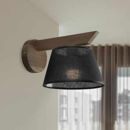 Brilagi - LED Fali lámpa ANTHONY 1xE14/40W/230V tölgy dió/fekete