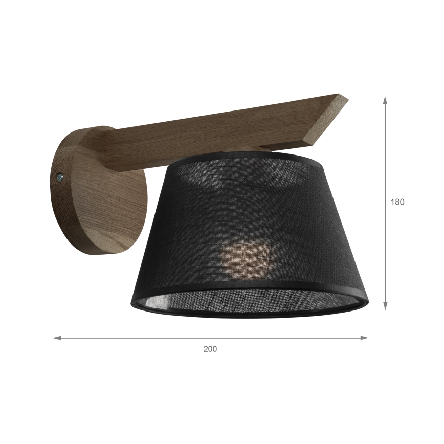 Brilagi - LED Fali lámpa ANTHONY 1xE14/40W/230V tölgy dió/fekete